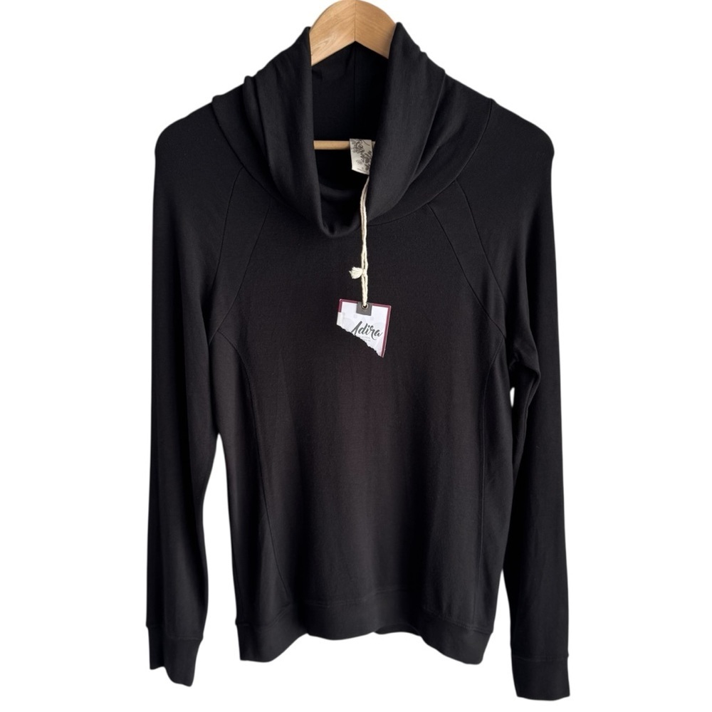 Aventura Modal Tube Neck Long Sleeve Top Womens S Black Stretch Eco Classic NWT